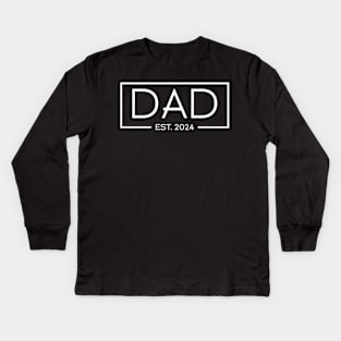 Dad est 2024 Retro Gift for Father’s day, Birthday, Thanksgiving, Christmas, New Year Kids Long Sleeve T-Shirt